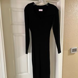 Pink Lily Collared Sweater Dress